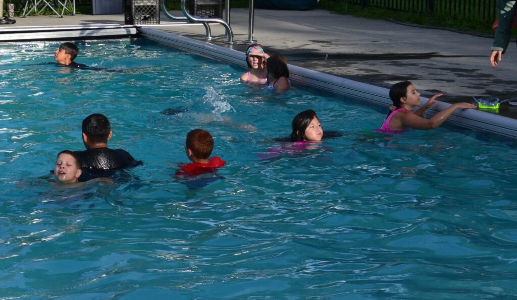 Polar Bear Swim at the pool